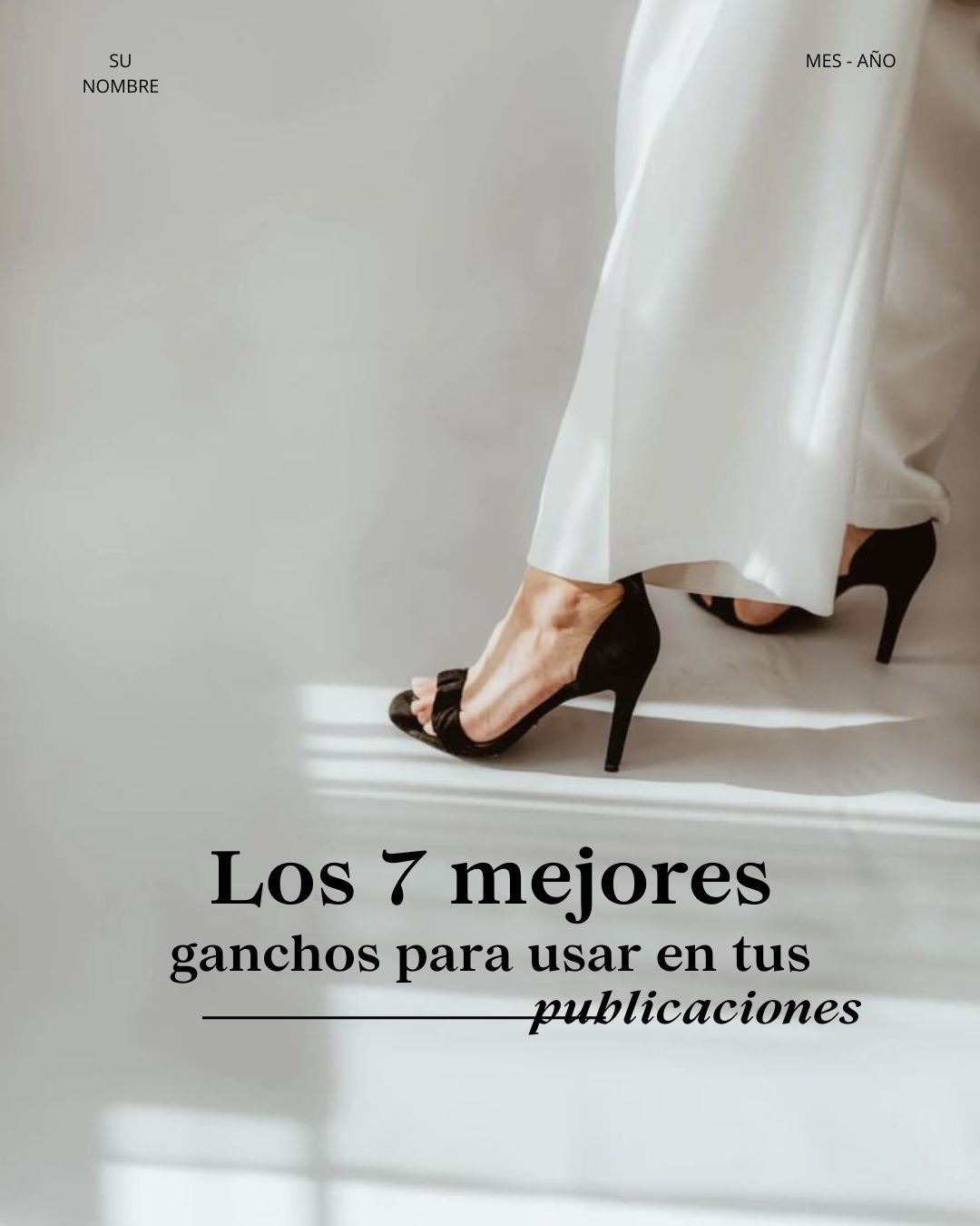 Plantilla editorial de post con tipografía serif y fotografía en tonos neutros